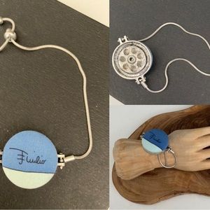 SALE 1off EMILIO PUCCI BRACELET Upcycled Repurposed Signed Silk Station Link